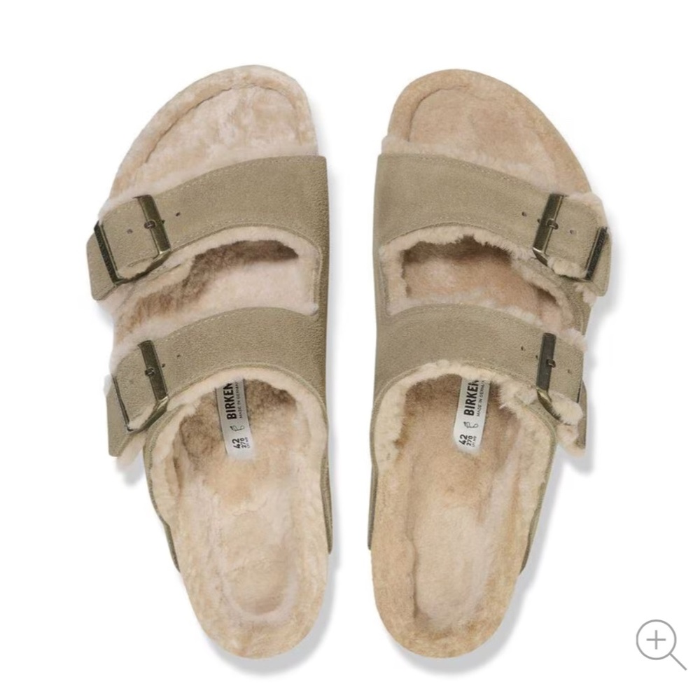 Birkenstock Tan Shearling Slippers